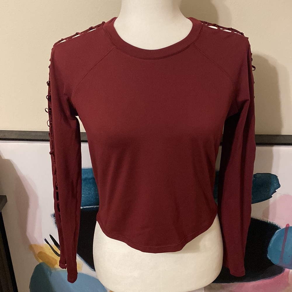 ALO | Black Cherry High Line Long Sleeve Top - Picture 5 of 6